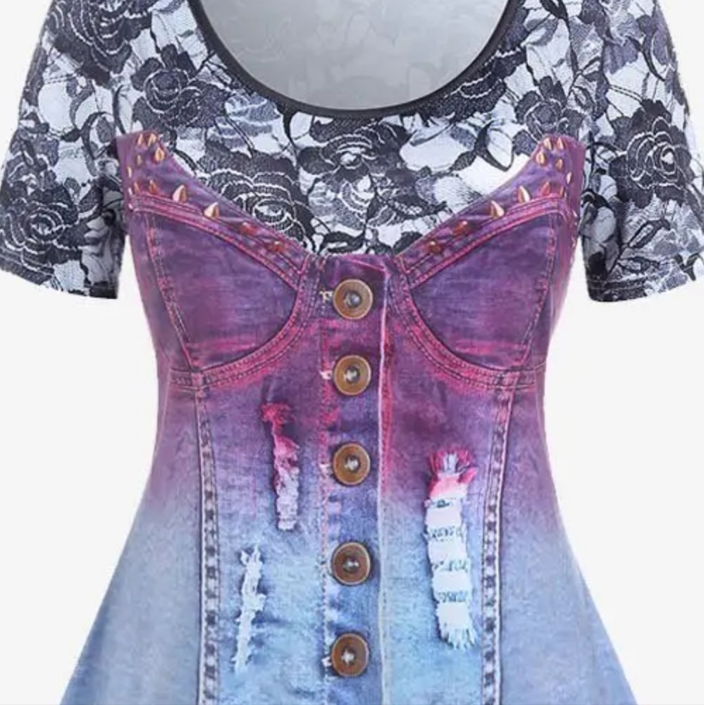 Rosegal shirt, size 3x fits like a 4x too big for me brand new in the bag